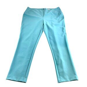 Chico's Black Label Slim Fit Women's Turquoise Back Zip Pants Sz 16 NWT